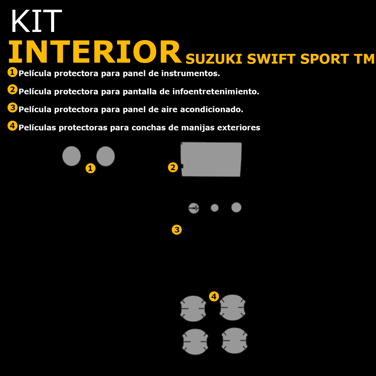 Foto 3 pulgar | Protectores Ppf Para Interior De Suzuki Swift Sport Tm 2024-25