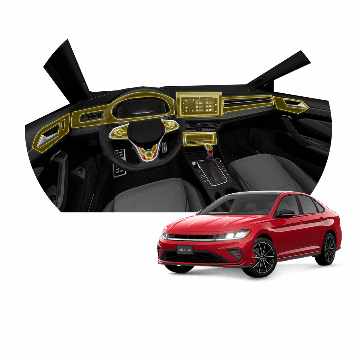 Foto 2 pulgar | Protector Interior Kit Ppf Para Vw Jetta Gli 2025