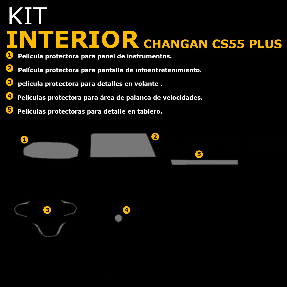Foto 4 pulgar | Protectores Ppf Para Interiores De Changan Cs55 Plus Luxury 2025