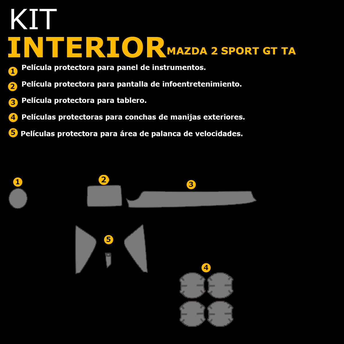 Foto 3 pulgar | Protectores Ppf Para Interior De Mazda 2 Sport/ Gt Ta 2025