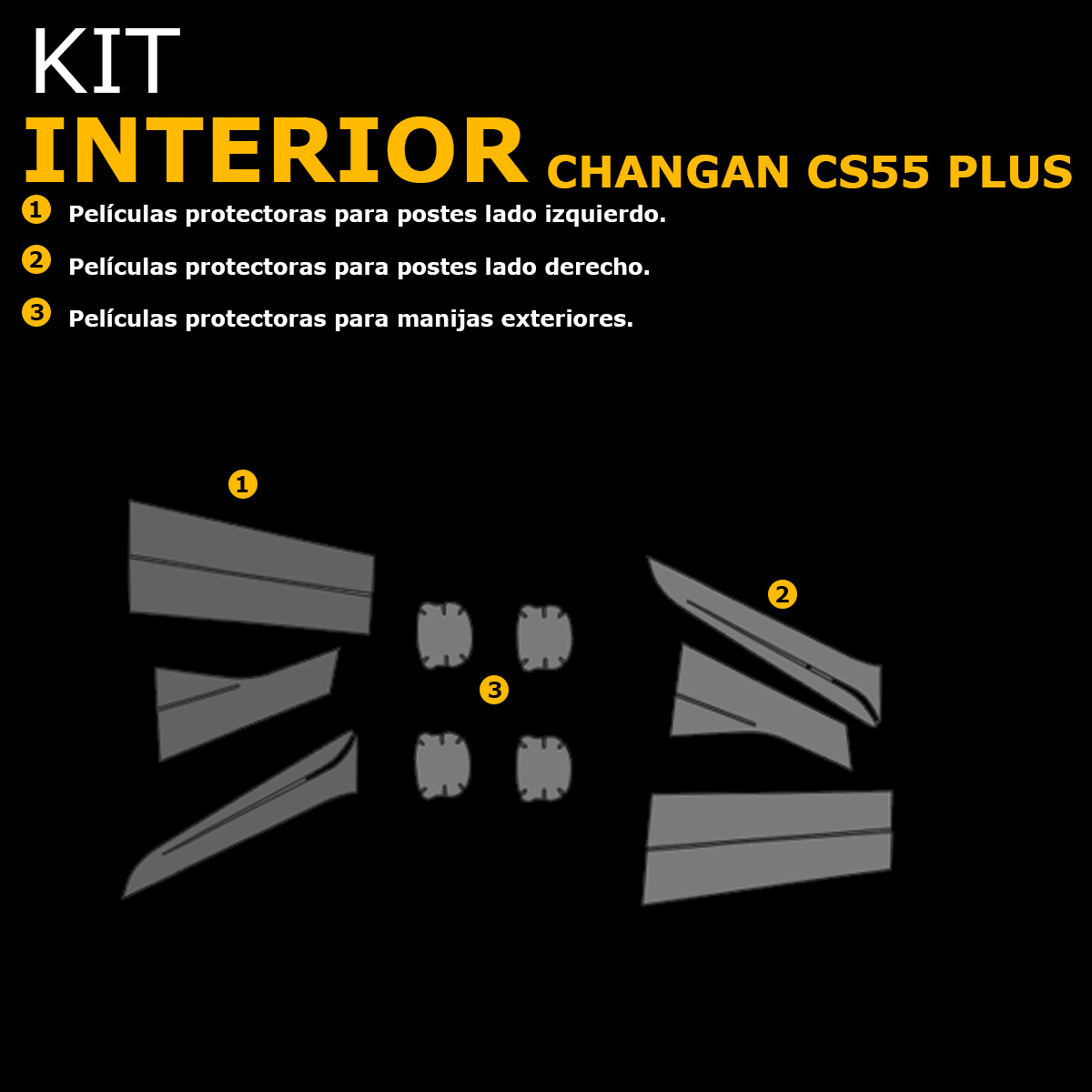 Foto 3 pulgar | Protectores Ppf Para Postes Y Manijas Changan Cs55 Plus 2025