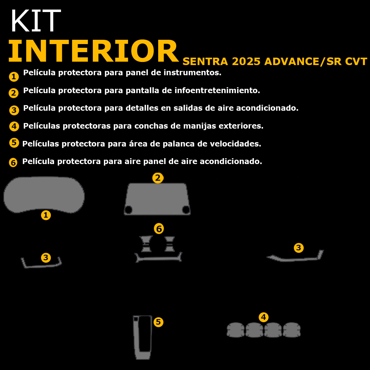 Foto 2 | Protectores Ppf Para Interior De Nissan Sentra Cvt 2025