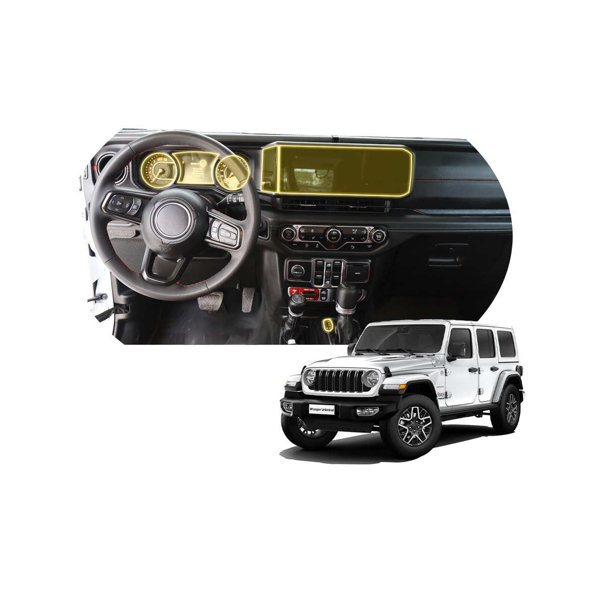 Foto 2 pulgar | Protectores Ppf Para Interiores De Jeep Wrangler 2024