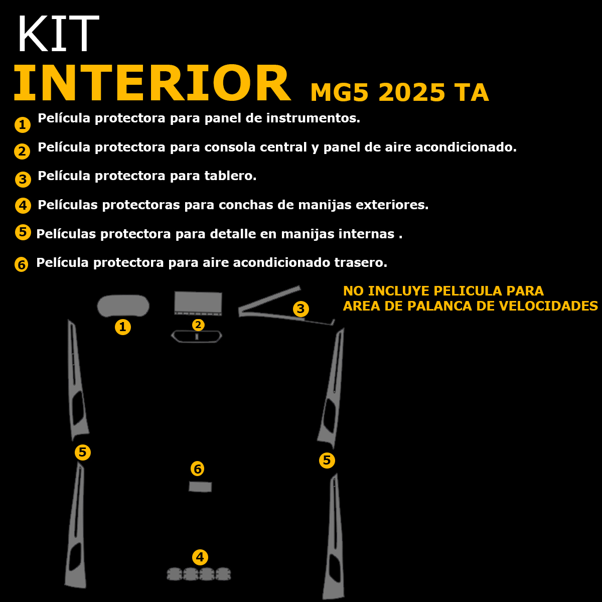 Foto 4 pulgar | Protectores Ppf Para Interior De Mg Mg5 Ta 2025