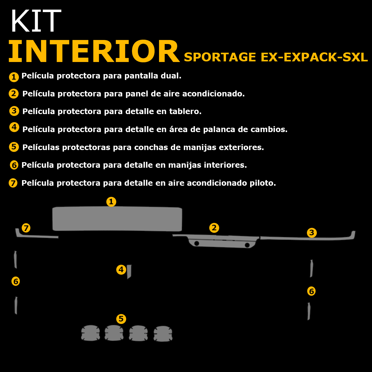 Foto 4 pulgar | Protectores Ppf Para Interiores De Kia Sportage Ex  Ex Pack Y Sxl 2026