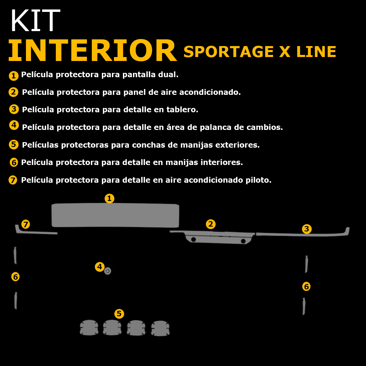 Foto 3 | Protectores Ppf Para Interiores De Kia Sportage X Line 2026