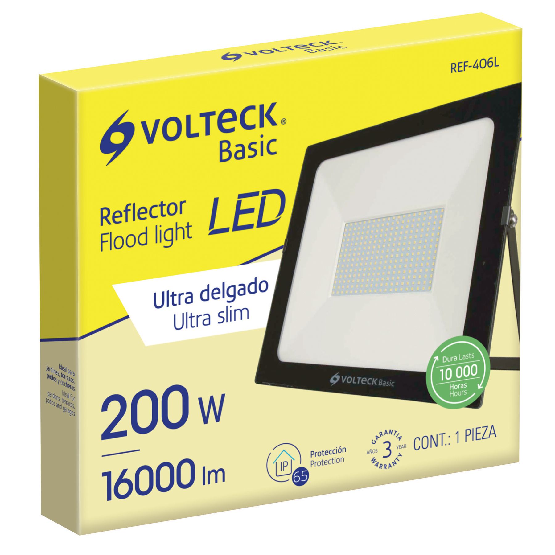 Foto 3 pulgar | Reflector Ultra Delgado de Led Volteck de 200 w