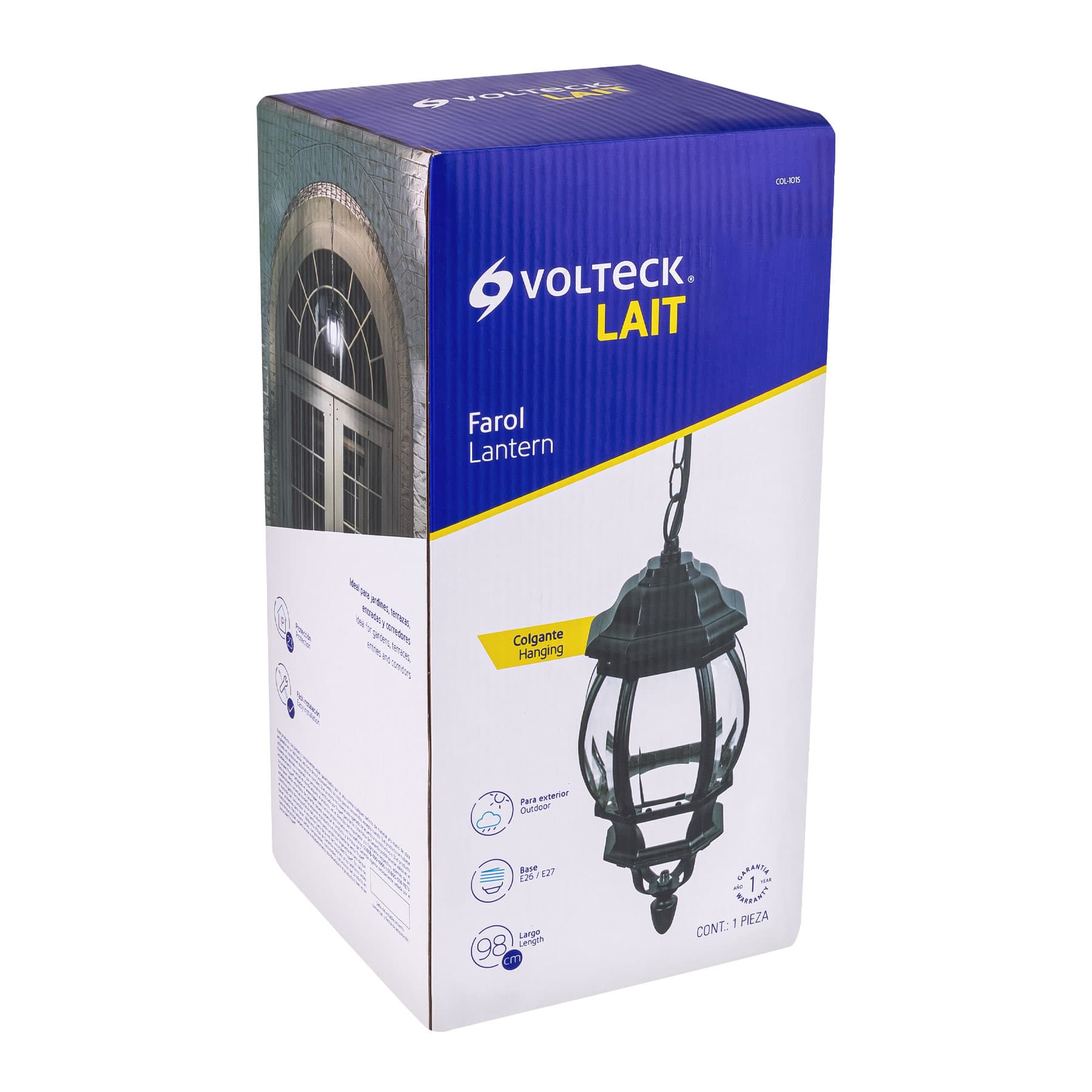 Foto 4 pulgar | Colgante Farol Volteck 1xe26 color Negro