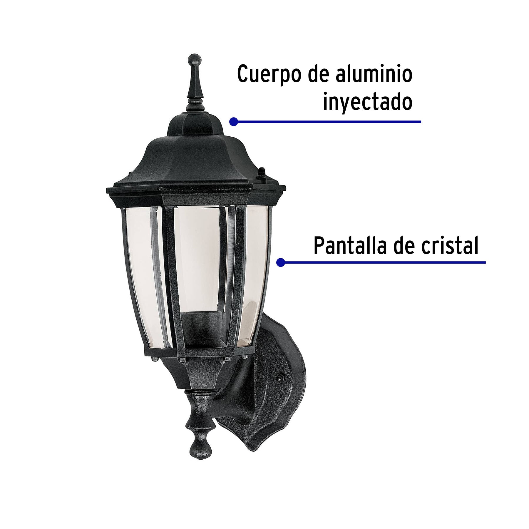 Foto 4 pulgar | Arbotante Farol Soportado Volteck 1xe26 color Negro