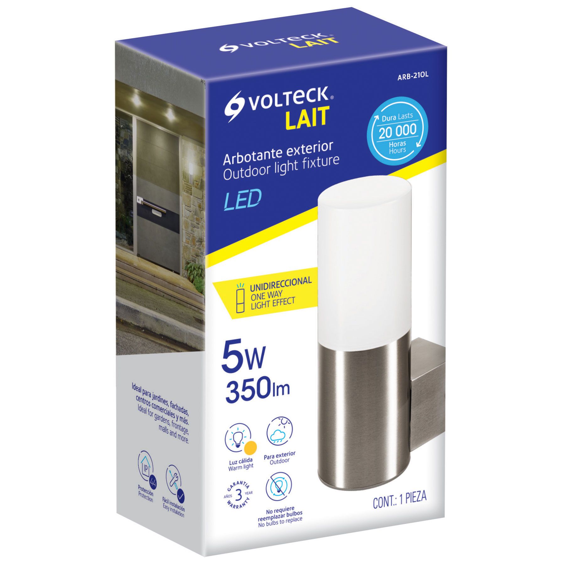 Foto 3 pulgar | Arbotante Decorativo de Led Volteck 1 Spot/ 5 W/ 350 Lm