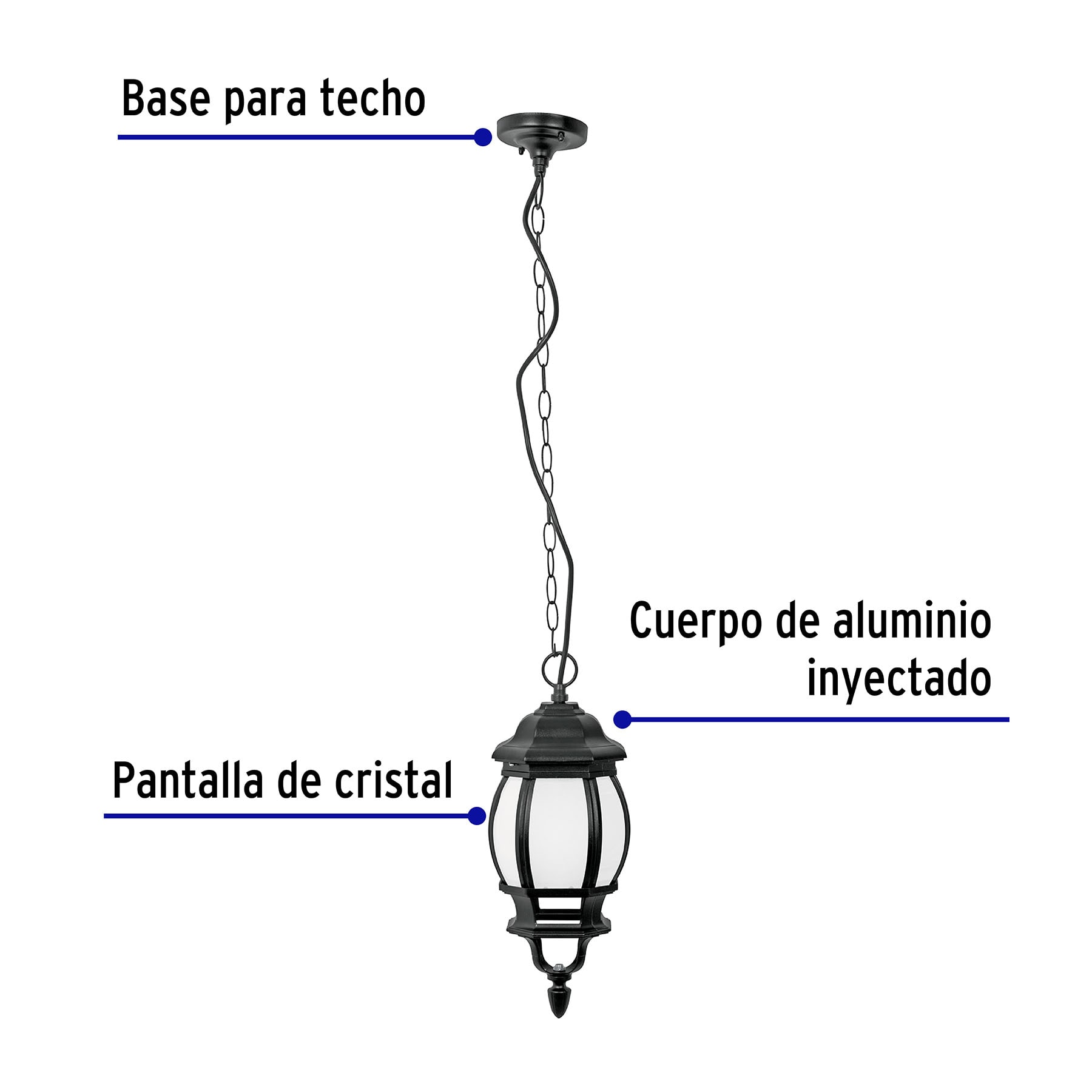 Foto 3 pulgar | Colgante Farol de Led Volteck color Negro