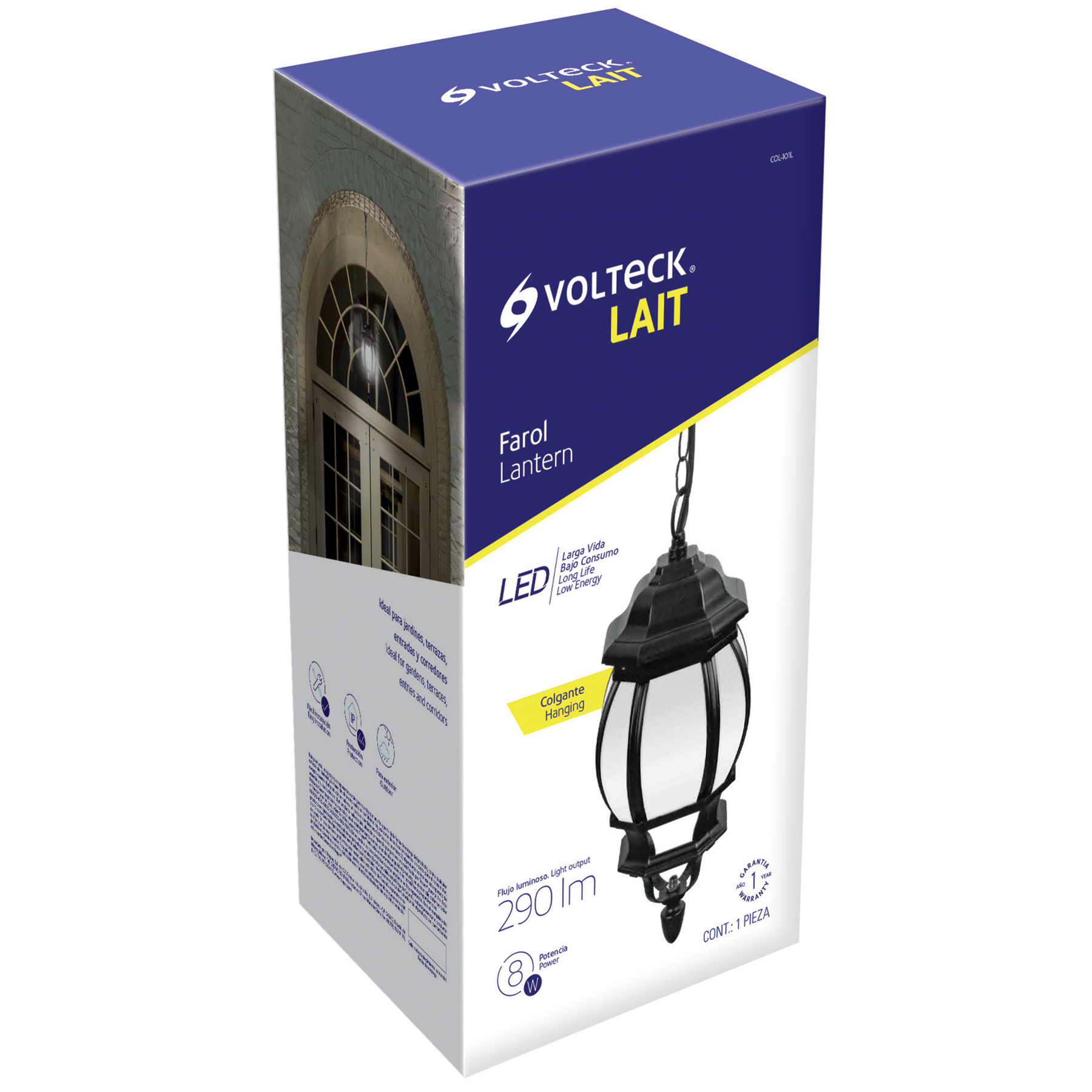 Foto 4 pulgar | Colgante Farol de Led Volteck color Negro