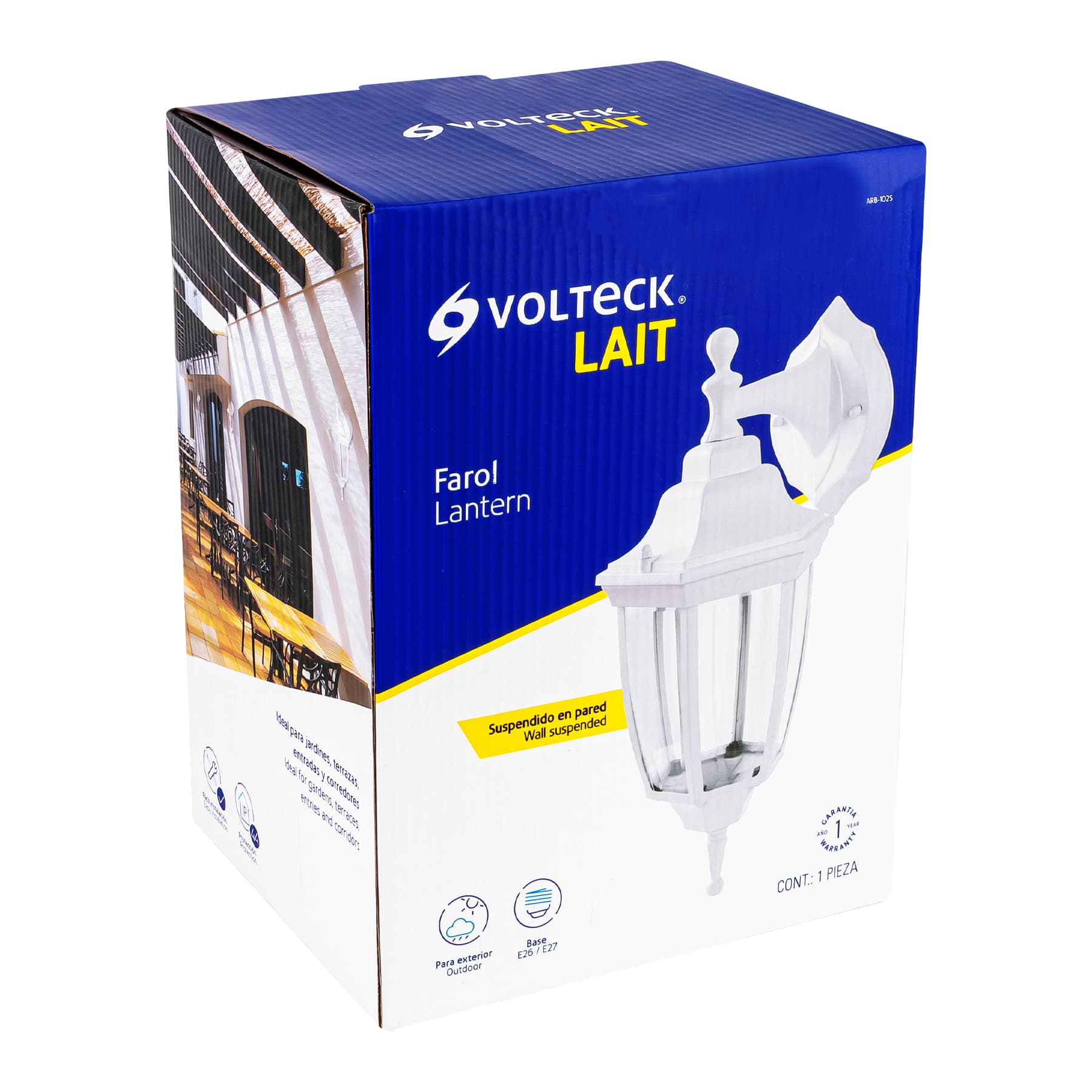 Foto 5 pulgar | Arbotante Farol Suspendido Volteck 1xe26 color Blanco