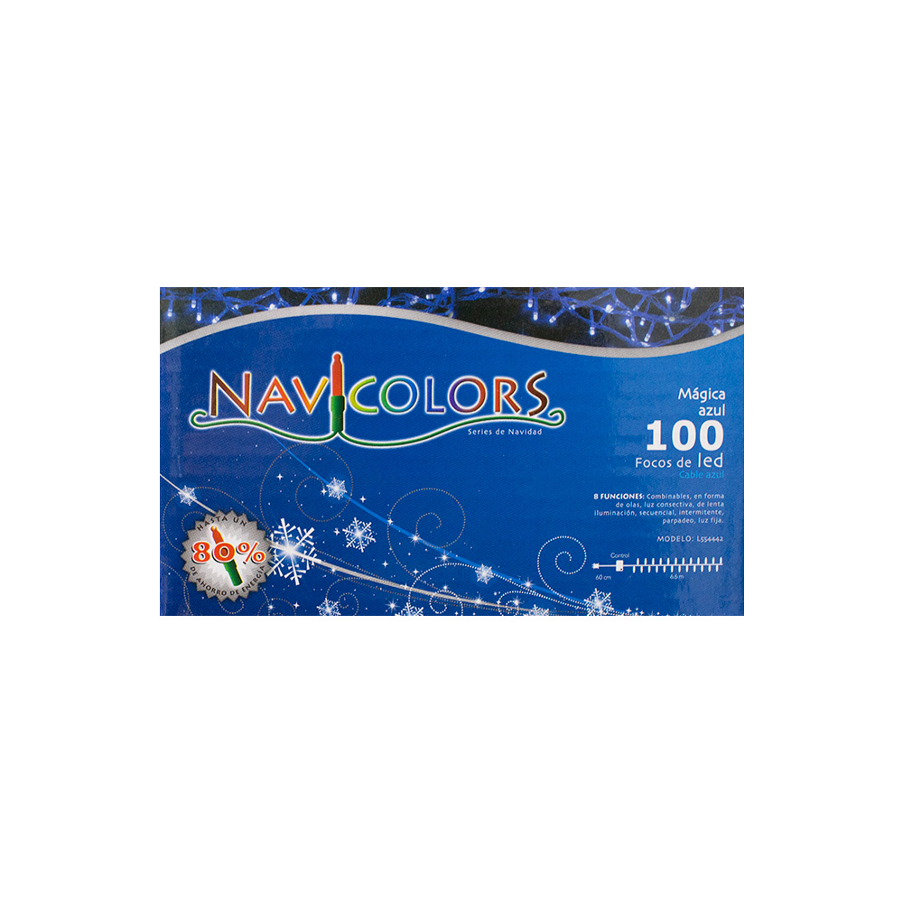 Foto 4 | Serie Decorativa Luz Led color Azul 100 Focos 8 Funciones Cable color Azul 7 m