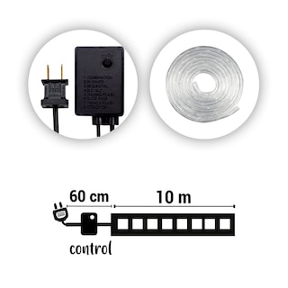 Foto 3 | Manguera Decorativa Paquete 3 Pz Luz Led color Blanca Uso Exterior/interior Cable Transparente 10 M