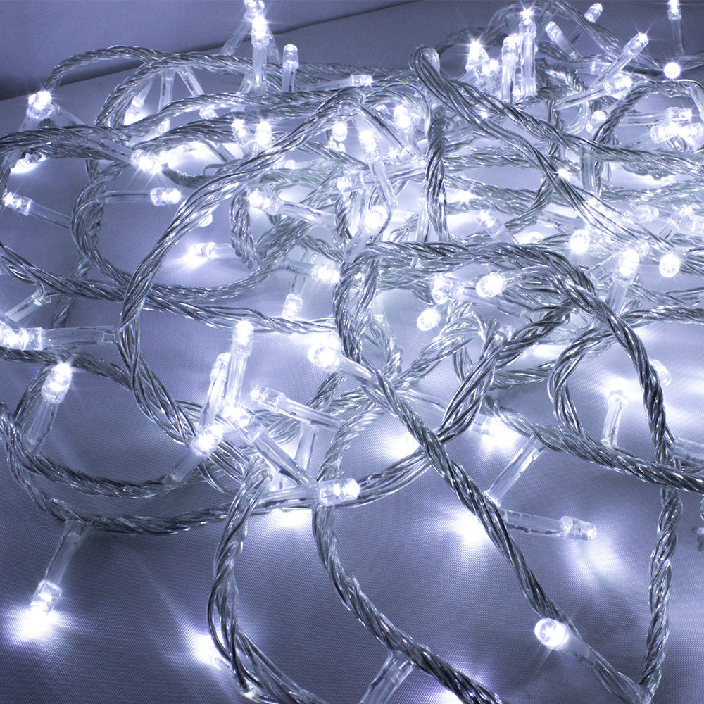 Foto 3 | Serie Decorativa Luz Led color Blanco Fría 100 Focos Cable Transparente 7 M