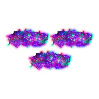 Foto 1 | Cascada Importadora La Merced Luz Led Multicolor Paquete 3 Piezas 400 Focos 8 Funciones Cable Transparente 7 m