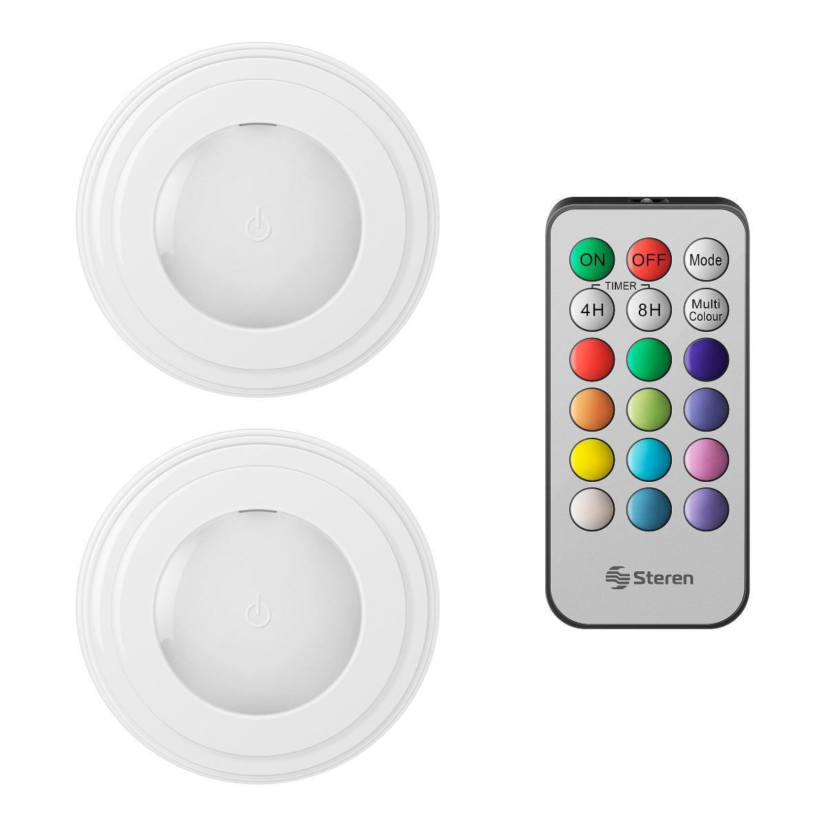 Juego de 2 Mini Lámparas Led RGB con Control Remoto Lam-rm3