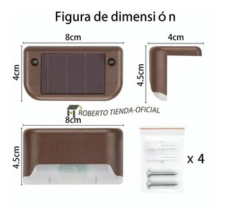 Foto 3 | Set de 4 Lámpara Solar Led de Pared Malubero color Marrón