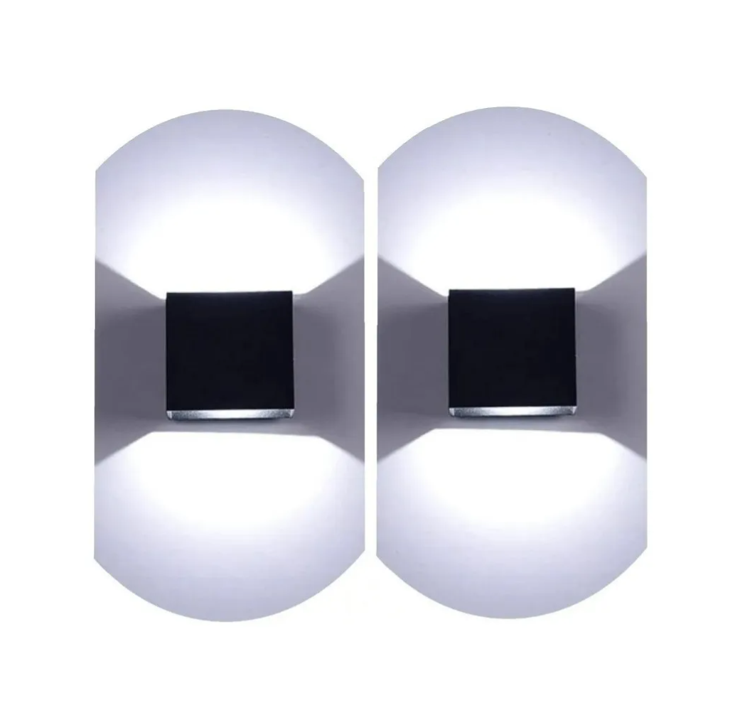 Set de 2 Lámparas Led 7w de Pared Malubero color Blanco Muro Arbotante Espejo