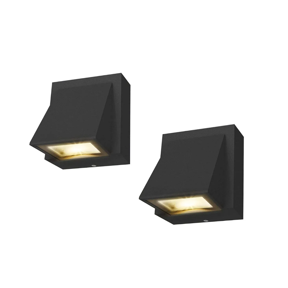 Foto 2 pulgar | Dos Lámparas de Pared Exterior Malubero color Negro 6w Led Ip66 Impermeable