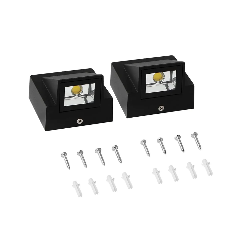 Foto 4 pulgar | Dos Lámparas de Pared Exterior Malubero color Negro 6w Led Ip66 Impermeable