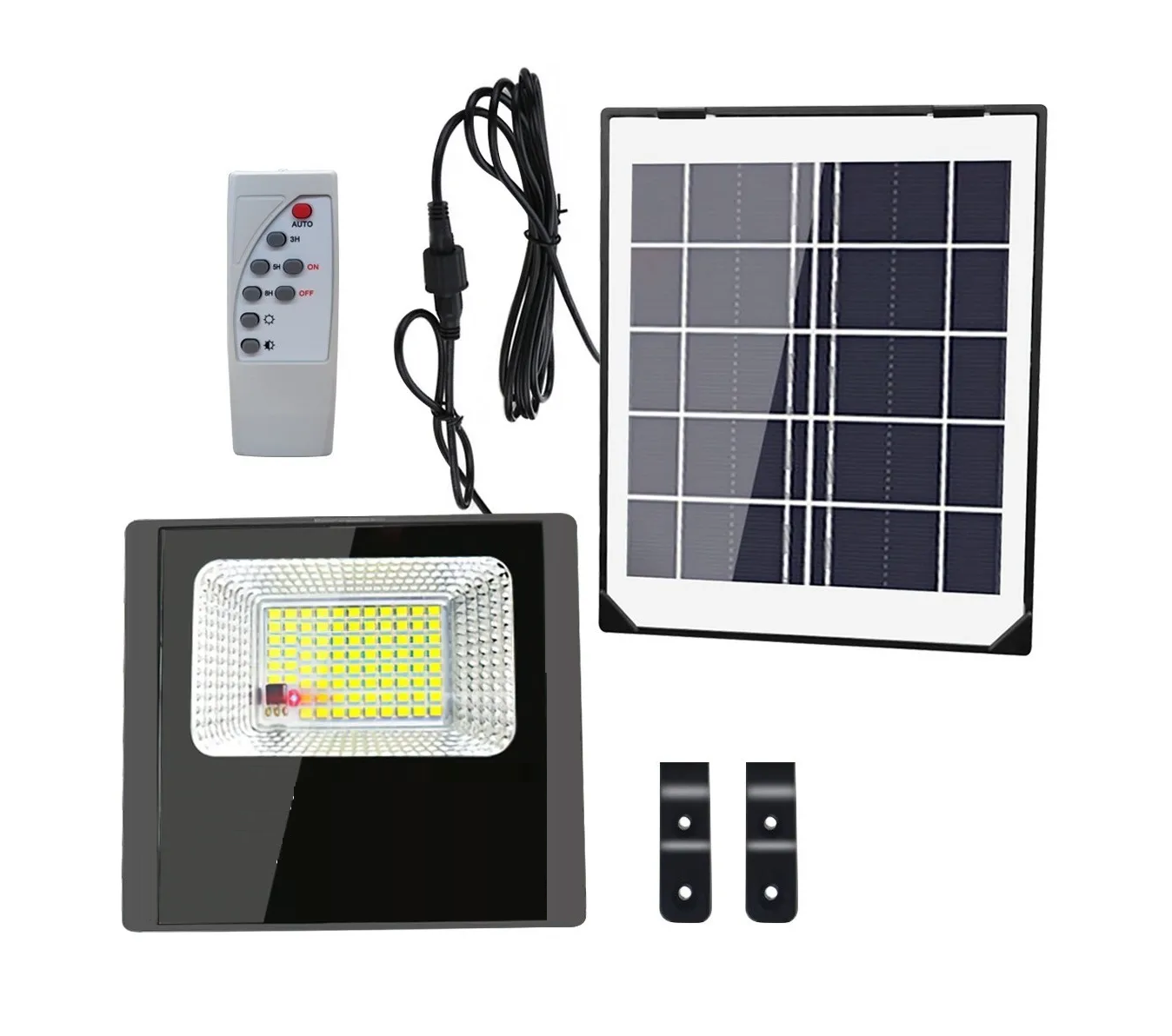 Lámpara Solar 45w Detector De Movimiento 85 Super Leds Eo Safe Imports Esi-276 Negro