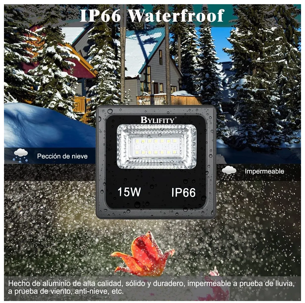 Foto 4 pulgar | Reflector LED Eo Safe Imports ESI-630 color Negro RGB 15 W Luces LED de Colores Exterior