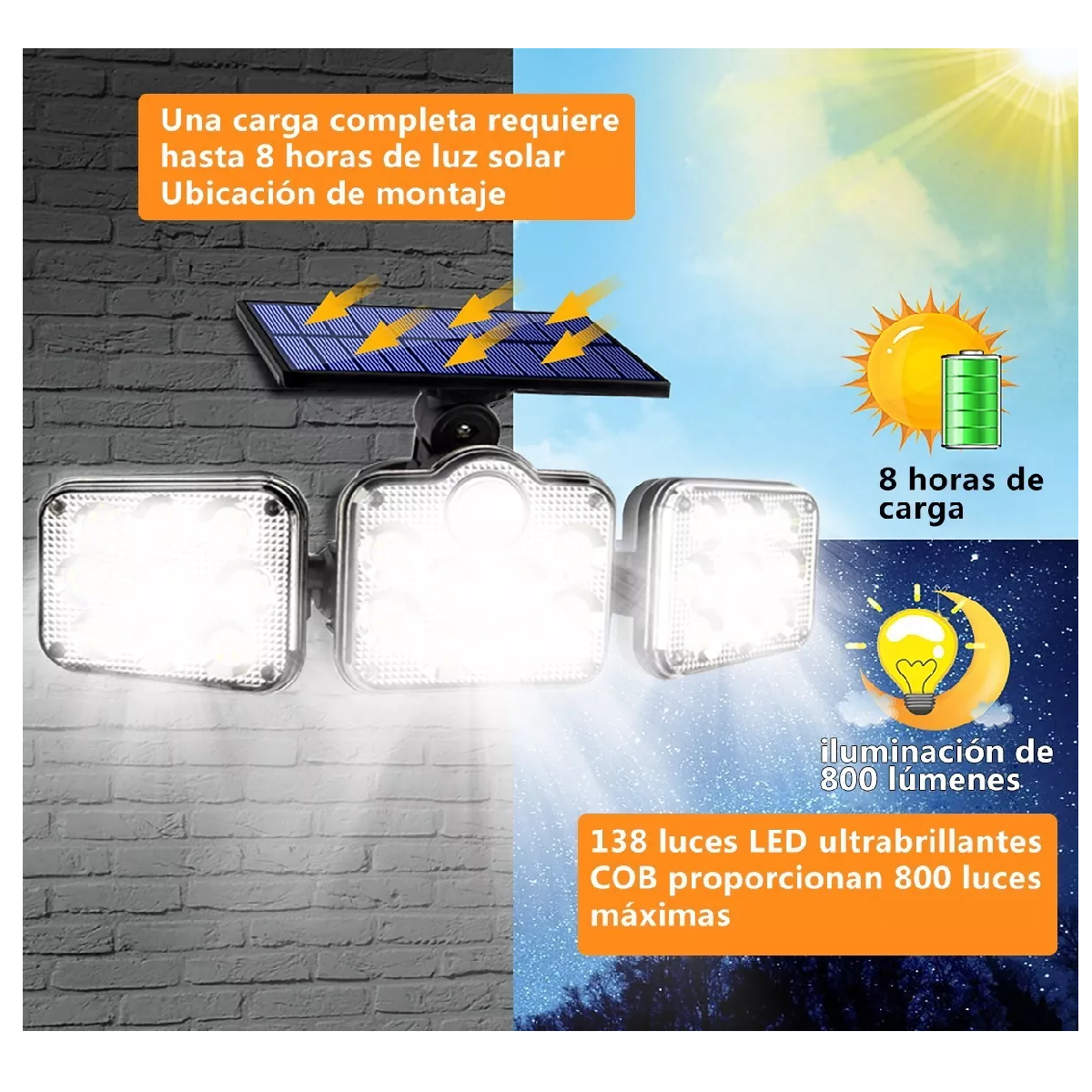 Foto 3 pulgar | Lámpara Solar Led de Pared Eo Safe Imports Esi3458