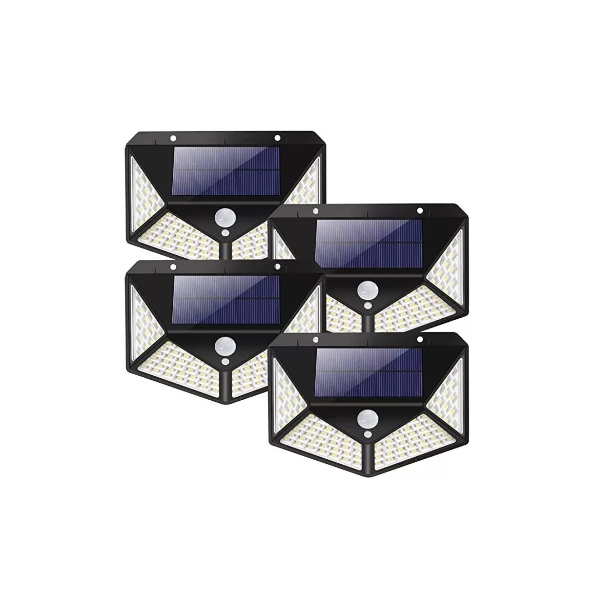 Luminaria Solar de Seguridad para Jardín/exteriores Eo Safe Imports Esi-3839 Negro 4 Piezas