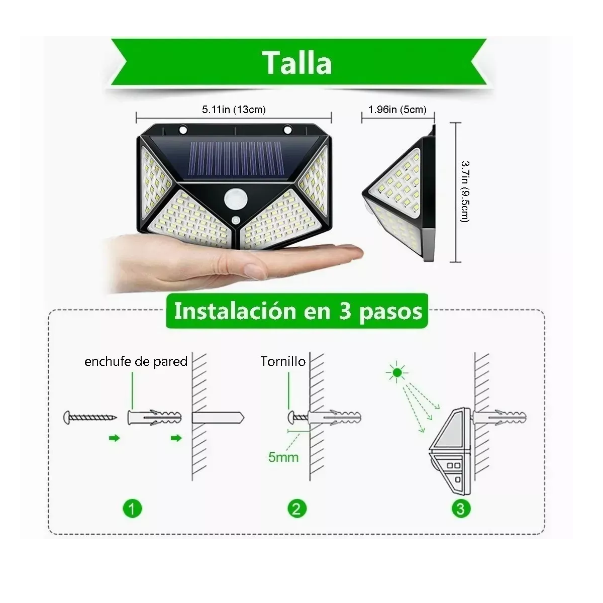 Foto 3 pulgar | Luminaria Solar de Seguridad para Jardín/exteriores Eo Safe Imports Esi-3839 Negro 4 Piezas