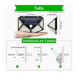Foto 2 | Luminaria Solar de Seguridad para Jardín/exteriores Eo Safe Imports Esi-3839 Negro 4 Piezas