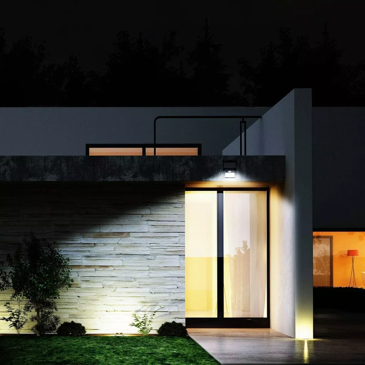 Foto 3 pulgar | Lámpara de Luz Solar Impermeable Exterior de Pared Led Eo Safe Imports Esi-3833 color Negro