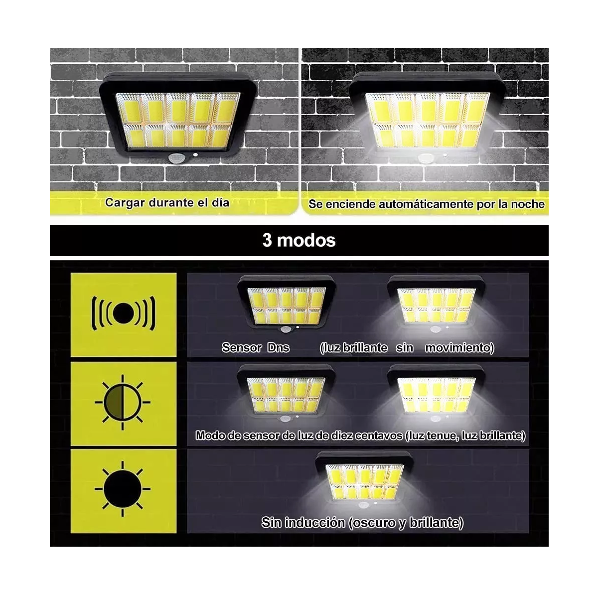 Foto 3 pulgar | Lámpara Solar 160led 3 Modos Eo Safe Imports Esi-4725 color Negro