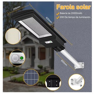 Foto 4 | Lámpara Solar Belug color Negro de 400 W
