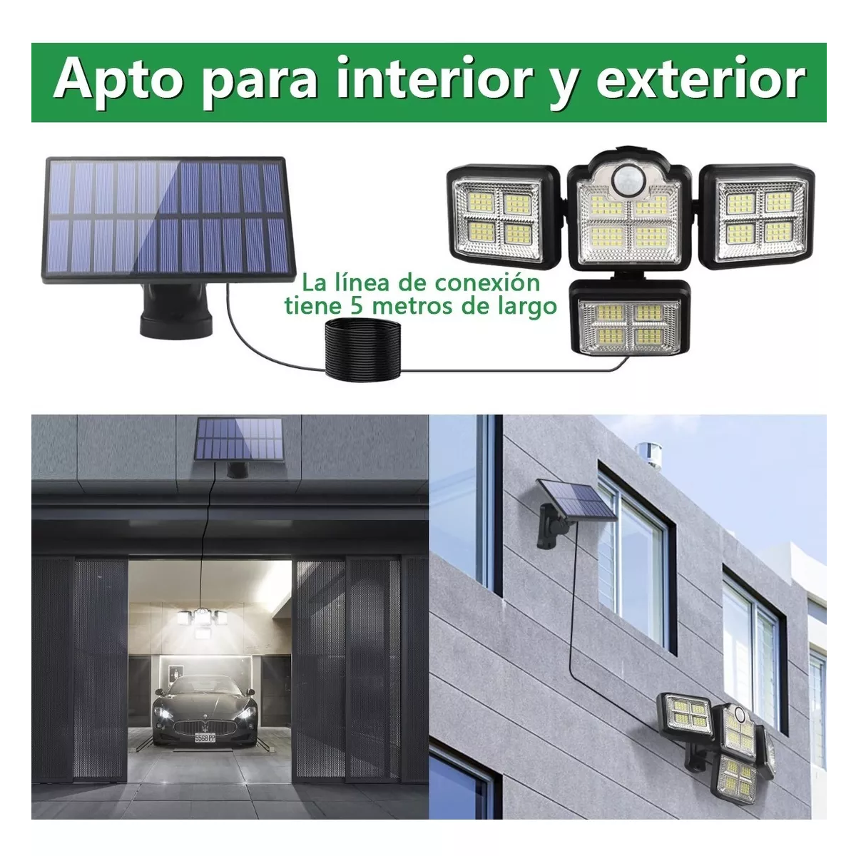 Foto 4 pulgar | Lámpara Solar Exterior Sensor De Luz Foco Led Eo Safe Imports Esi-5303 color Negro