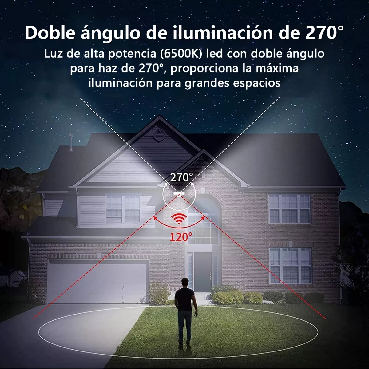 Foto 5 pulgar | Lámpara Solar Exterior Sensor De Luz Foco Led Eo Safe Imports Esi-5303 color Negro