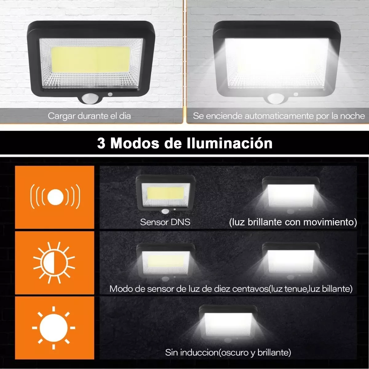 Foto 3 | Lámpara Solar Recargable Luz Solar 100 Led Eo Safe Imports Esi-5302 Negro