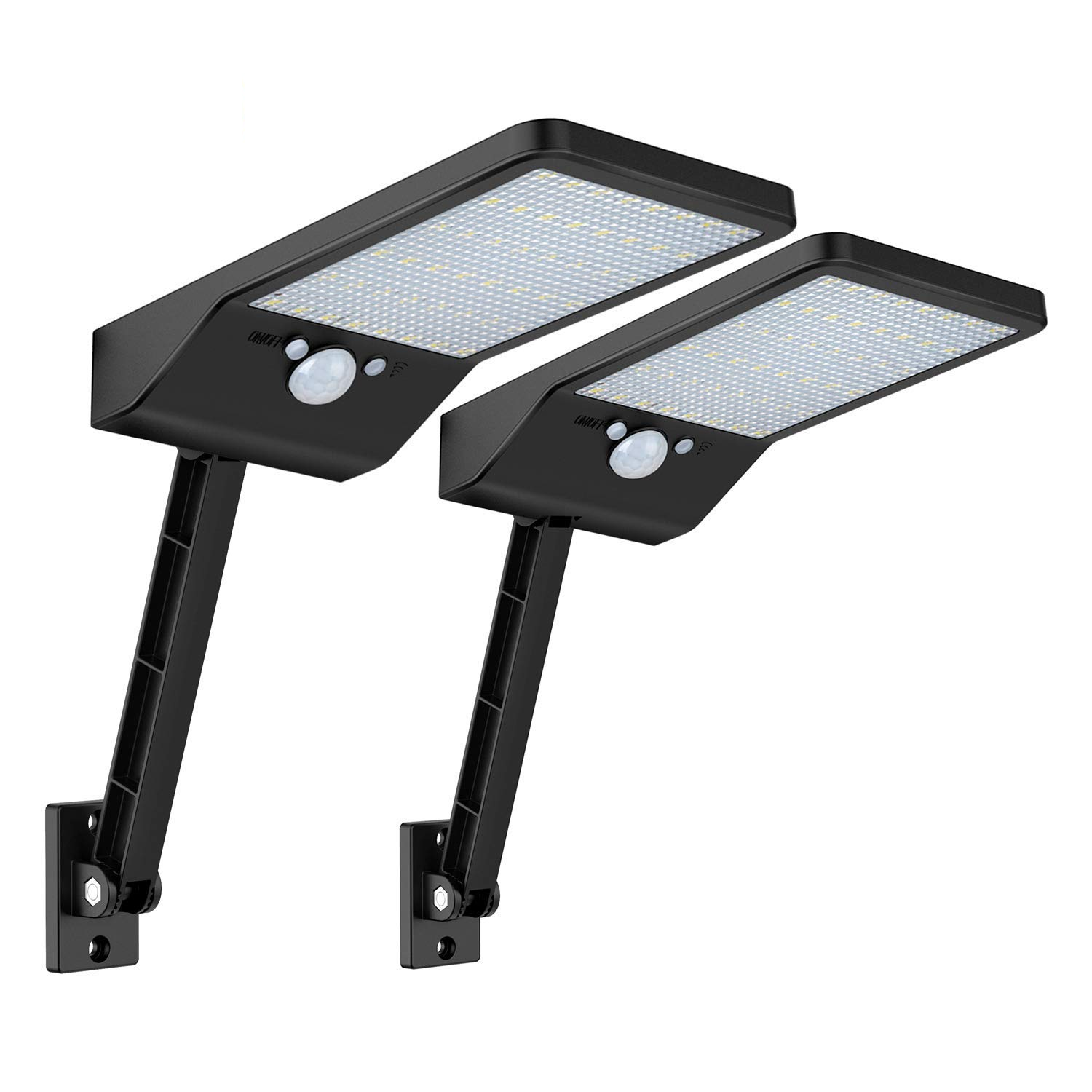 Duo Lámpara Solar Exterior Eo Safe Imports Esi-5307 Pared Sensor Luz Impermeable Jardín Negro