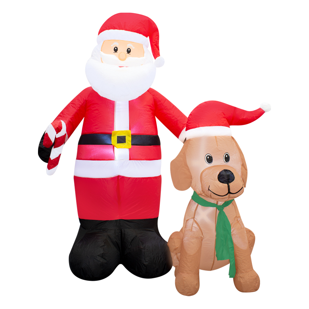 Muñeco Inflable Navideño Genérico CHX2037 Multicolor - Santa con Perro