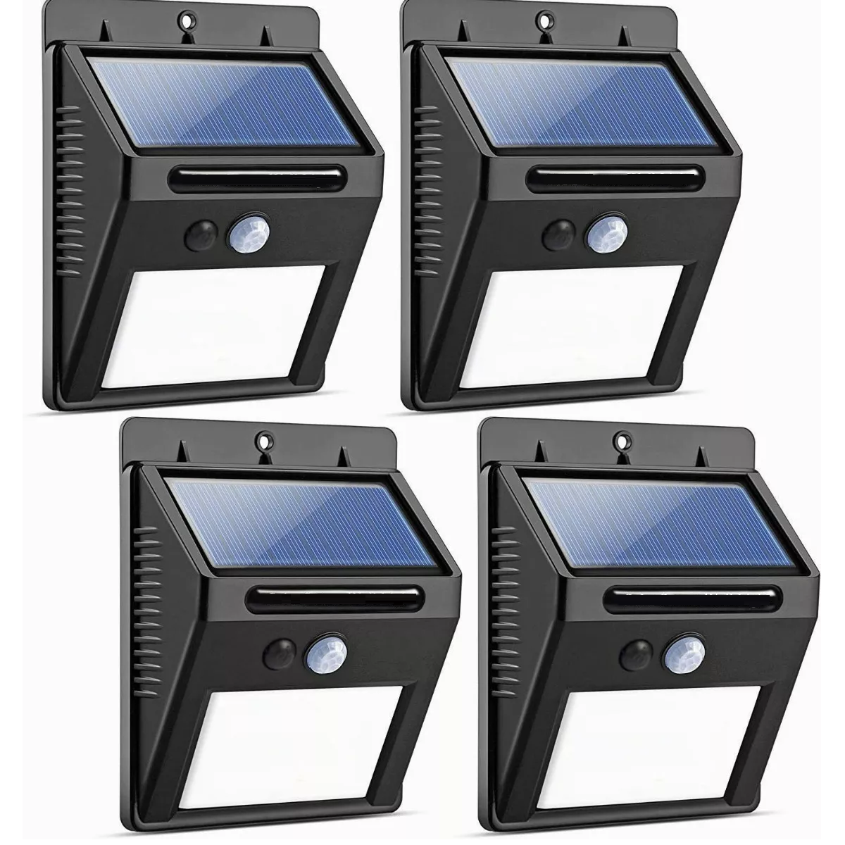 Lámpara de Luz Solar Impermeable Exterior de Pared Led Eo Safe Imports Esi-6897 color Negro 4 Piezas