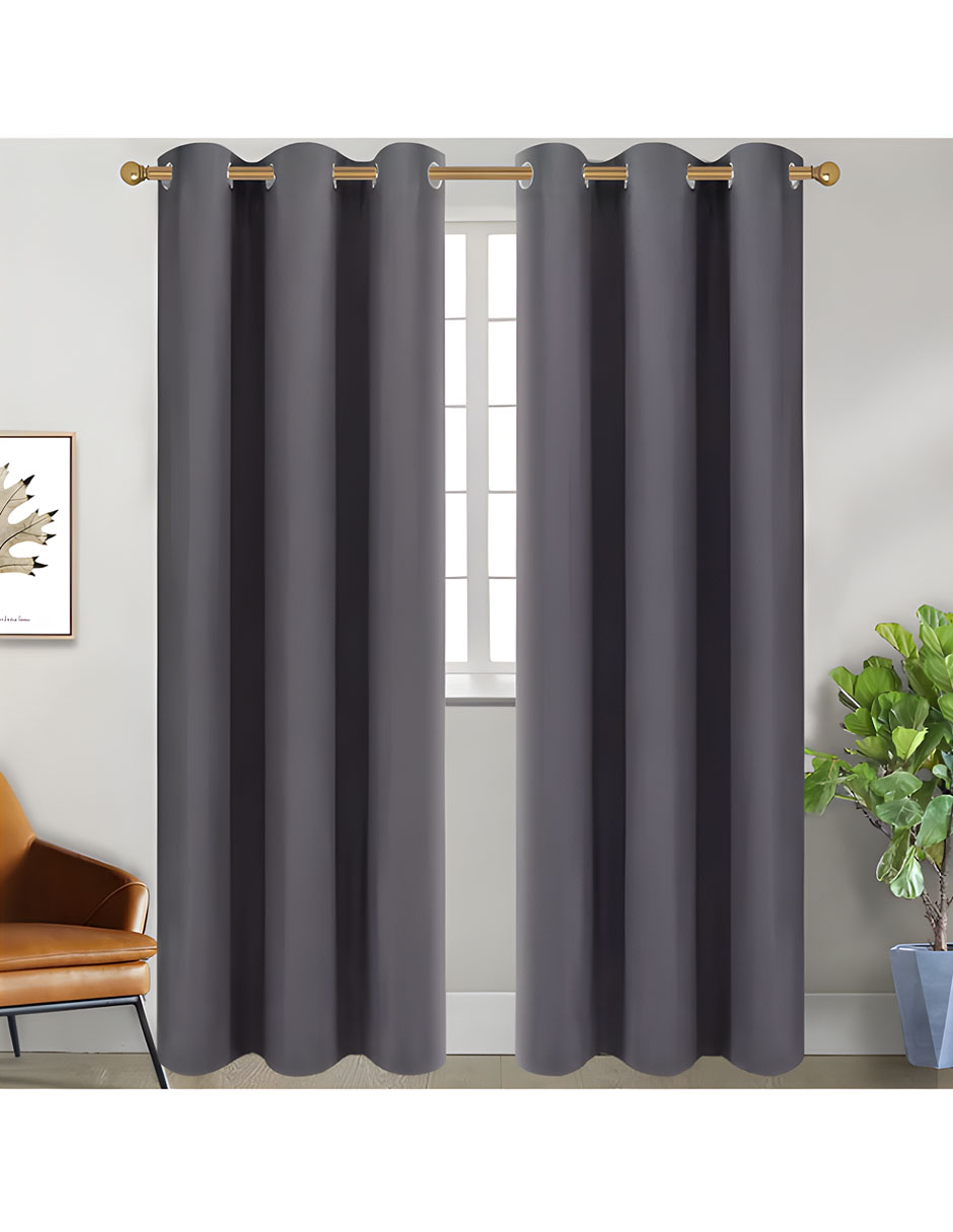 Foto 2 | Cortinas Blackout Impermeables de Alta Calidad - 2 Paneles 130x240 Gris