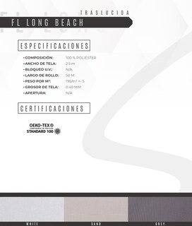 Foto 6 | Persiana Para Ventana Decoking Enrollable Horizontal Filtro 140 X 220 cm Gris