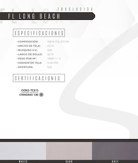 Foto 6 | Persiana Decoking Filtro Ligero Beige Enrollable Horizontal 200 X 240 cm