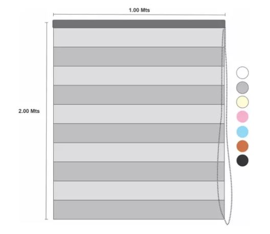 Foto 2 | Persiana Doble Capa Wünd Gris 100 x 200 cm