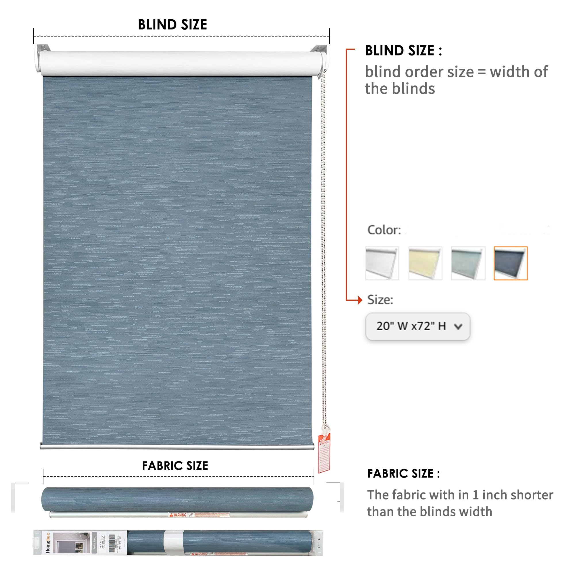 Foto 6 | Persianas Enrollables Homebox, 100% Jacquard A Rayas Opacas - Venta Internacional.