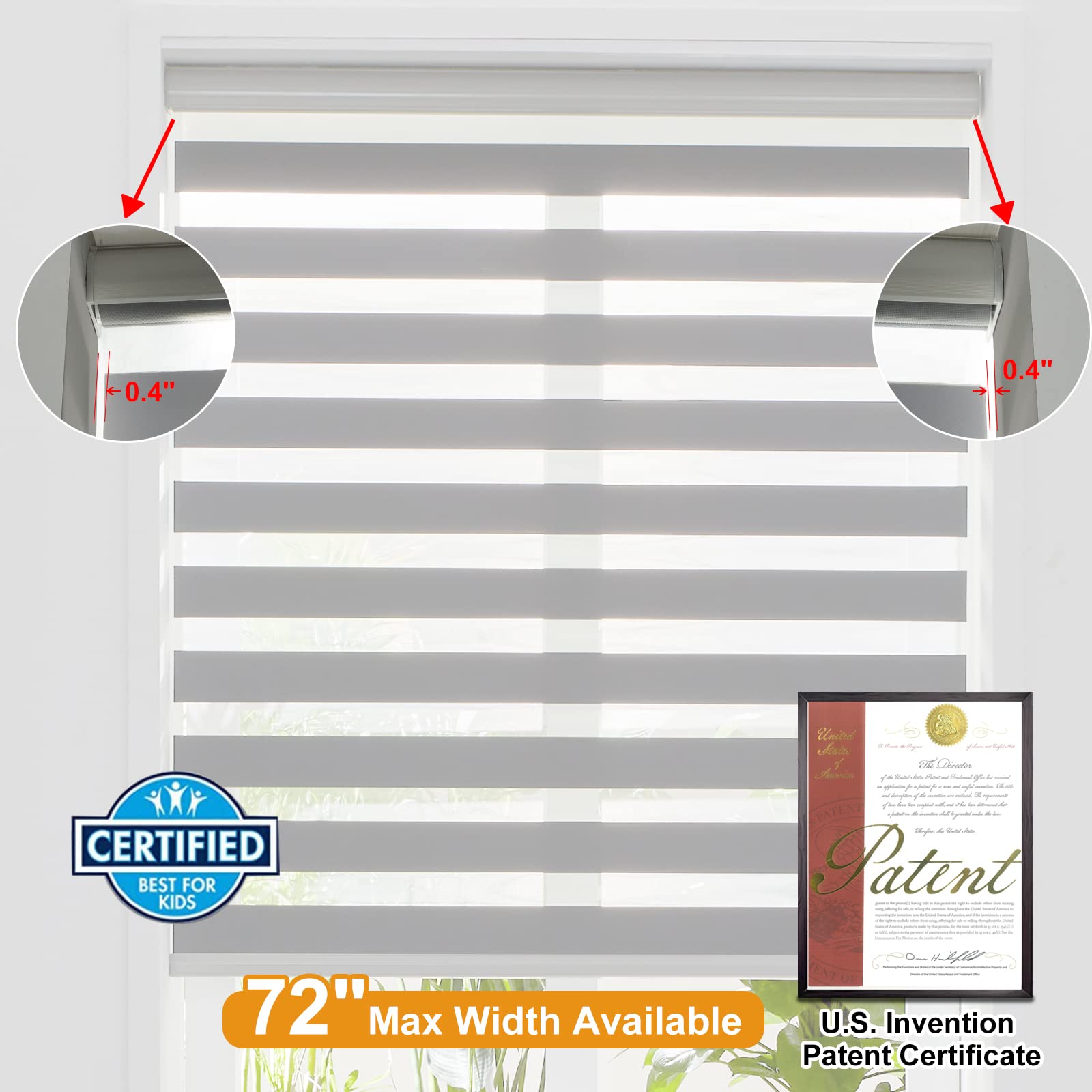 Foto 5 pulgar | Persilux Inalámbrico Zebra Blinds para Windows 33 X 183 cm Gris - Venta Internacional