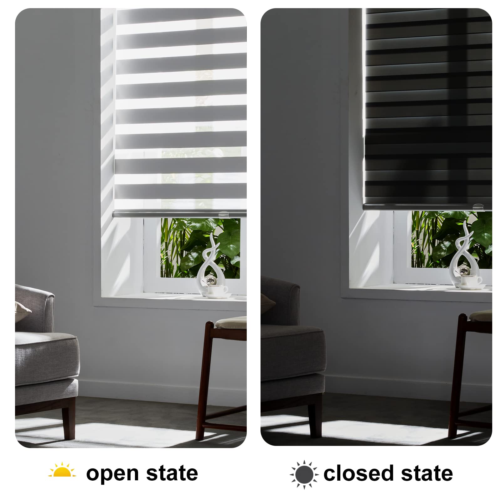 Foto 6 pulgar | Persilux Inalámbrico Zebra Blinds para Windows 33 X 183 cm Gris - Venta Internacional