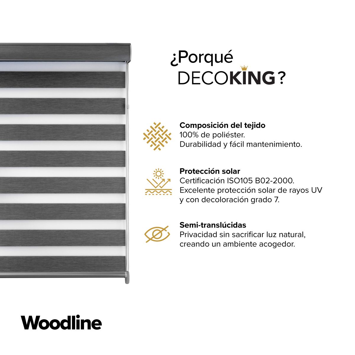 Foto 7 | Decoking Persiana Para Ventana Sheer Elegance Wood Desing Enrollable Horizontal 120cm Ancho X 180cm Alto Hecha En