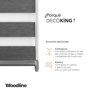 Foto 8 | Decoking Persiana Para Ventana Sheer Elegance Wood Desing Enrollable Horizontal 140cm Ancho X 180cm Alto Hecha E
